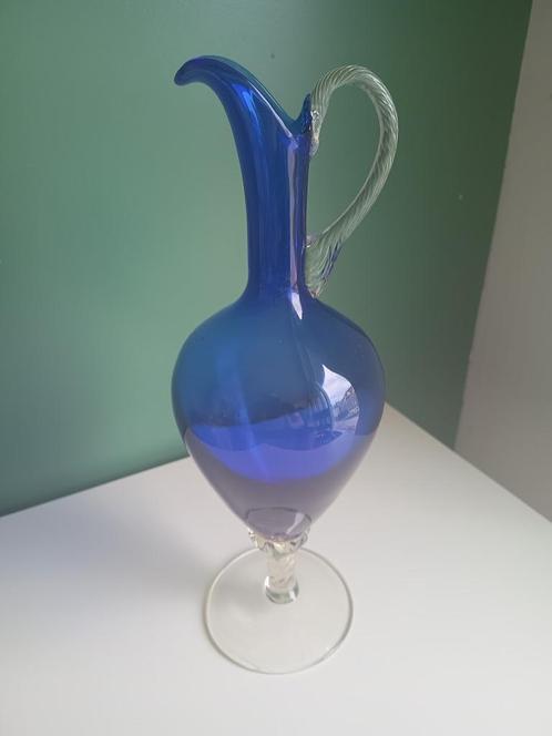Sierkaraf kobalblauw en helder glas, Antiek en Kunst, Antiek | Glaswerk en Kristal, Ophalen