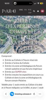 4 entrée pour le Colisée de Rome le vendredi 20 février, Tickets en Kaartjes, Drie personen of meer