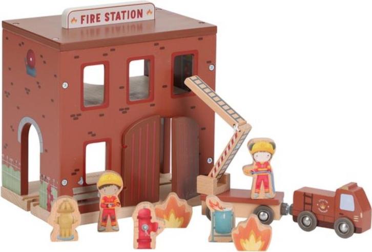 Little Dutch houten Brandweerstation **Nieuw**, Kinderen en Baby's, Speelgoed | Houten speelgoed, Nieuw, Overige typen, Ophalen of Verzenden
