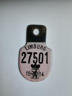 Fietsplaat Limburg 1914 WOII, Verzamelen, Overige Verzamelen, Ophalen of Verzenden, Zo goed als nieuw