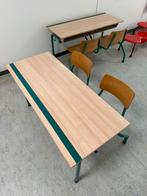 Dubbele schoolbank (vintage), 3 stuks beschikbaar, Ophalen, Gebruikt