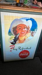 Coca cola poster in kader, Verzamelen, Ophalen, Zo goed als nieuw