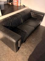 Stevige zwarte leren zetel (ideaal voor kot / mancave), Ophalen, Gebruikt, 150 tot 200 cm, Driepersoons