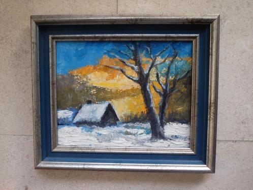 Cabane dans les Alpes - Martin Reisberg (1922-2020), Antiquités & Art, Art | Peinture | Classique, Enlèvement ou Envoi
