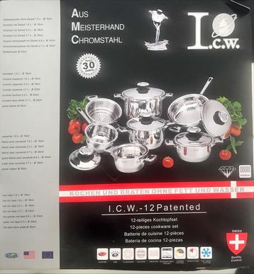 12-delige Kookpottenset (inox) voor gas, keramisch, inductie beschikbaar voor biedingen