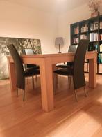 Eettafel en 4 stoelen, Huis en Inrichting, Ophalen, Gebruikt, Vijf personen of meer, Vierkant