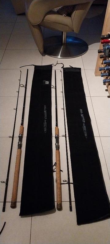 2 zeebaars hengels/ sea bass 270m, Watersport en Boten, Hengelsport | Zeevissen, Ophalen, Zo goed als nieuw, Werphengel