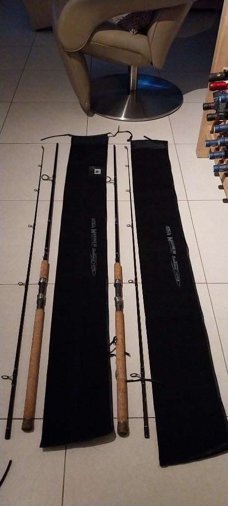 2 zeebaars hengels/ sea bass 270m, Watersport en Boten, Hengelsport | Zeevissen, Zo goed als nieuw, Werphengel, Ophalen