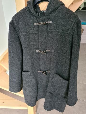 Duffelcoat Trespass in wol zwart, geruite voering - maat M