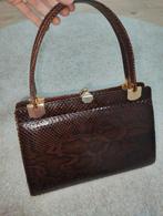 Vintage bruine tas gemaakt van echt pythonslangenleer, Ophalen, Zo goed als nieuw, Bruin, Handtas