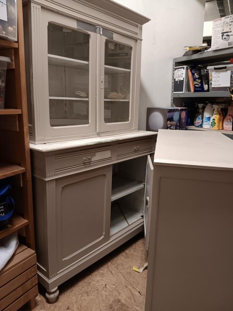 Meuble vitrine et meuble buffet à restaurer., Maison & Meubles, Armoires | Vitrines, Enlèvement