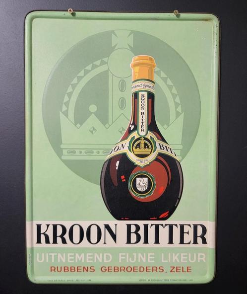 Blikken reclamebord Kroon Bitter., Verzamelen, Merken en Reclamevoorwerpen, Zo goed als nieuw, Reclamebord, Ophalen of Verzenden