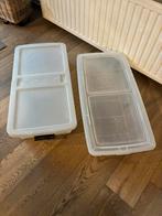 Twee lage bakken op wieltjes, Doe-het-zelf en Bouw, Kratten en Dozen, Ophalen, Gebruikt