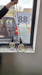 Hanglampen Industrieel zwart, Huis en Inrichting, Lampen | Hanglampen, Metaal, Zo goed als nieuw, Ophalen