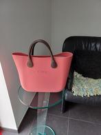 O bag licht roze met lederen handvaten, Handtassen en Accessoires, Tassen | Damestassen, Ophalen of Verzenden, Gebruikt, Roze