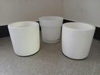 3 witte bloempotten, Tuin en Terras, Steen, Zo goed als nieuw, Overige vormen, Tuin