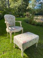 Antieke stoel met poef hout Laura Ashley stijl, Ophalen