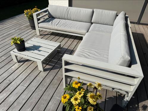 Loungeset merk Azur in aluminium voor 5 personen, Tuin en Terras, Tuinsets en Loungesets, Zo goed als nieuw, Loungeset, Aluminium