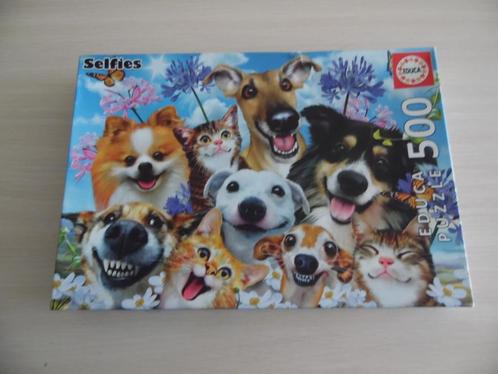 EDUCA SELFIE PUZZEL VOOR KATTEN EN HONDEN, 500 STUKJES, Hobby en Vrije tijd, Denksport en Puzzels, Zo goed als nieuw, Legpuzzel