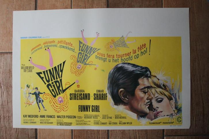 filmaffiche Funny Girl Barbra Streisand filmposter, Verzamelen, Posters, Zo goed als nieuw, Film en Tv, A1 t/m A3, Rechthoekig Liggend