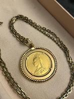 Gouden ketting met gouden munt Sovereign, Antiquités & Art, Antiquités | Argent & Or, Or, Enlèvement ou Envoi