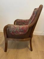Vintage fauteuil met bloemenmotief, Ophalen, Hout, Gebruikt, Minder dan 75 cm