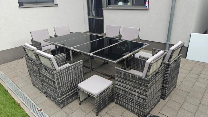 Tuinset Tectake Wicker zitgroep Palma, Tuin en Terras, Tuinsets en Loungesets, Zo goed als nieuw, Tuinset, Wicker, Ophalen