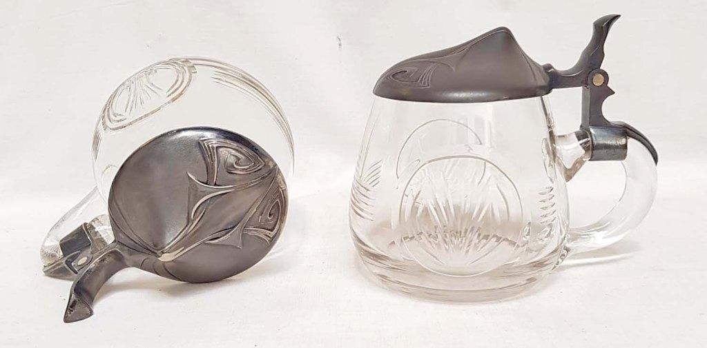 Paire de chopes à bière Jugendstil WMF., Antiquités & Art, Antiquités | Services (vaisselle) pièces, Enlèvement ou Envoi