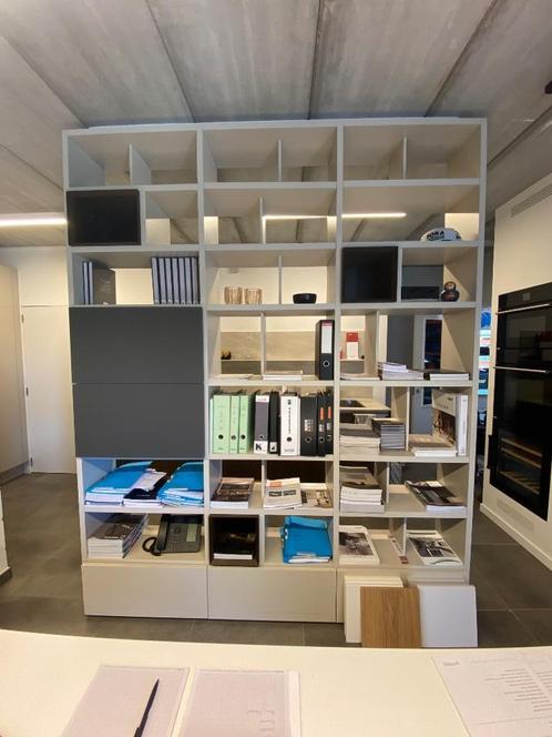 bibliotheek, Huis en Inrichting, Kasten | Boekenkasten, Met lade(s), Met klep(pen), Met plank(en), Glas, Ophalen