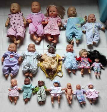 Collectie 18 poppen jaren '80-'90. :zapf creation, famosa,be beschikbaar voor biedingen