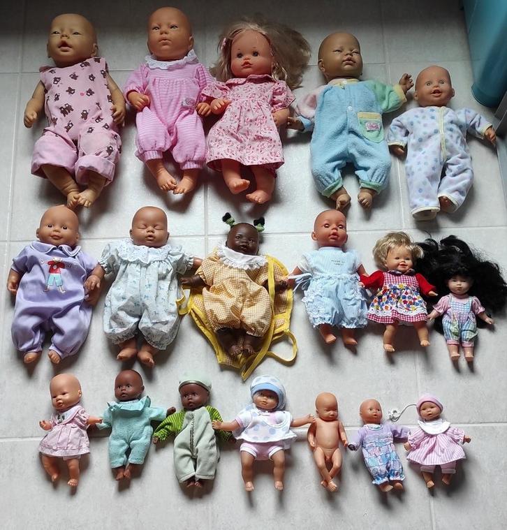 Collectie 18 poppen jaren '80-'90. :zapf creation, famosa,be, Kinderen en Baby's, Speelgoed | Poppen, Ophalen of Verzenden