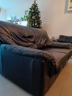 Canapé 2 places élégant en cuir noir, Enlèvement