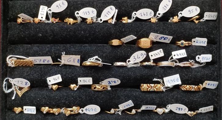 Bagues en or 18K jaune ou bicolore NEUVES, avec /sans pierre, Handtassen en Accessoires, Ringen, Nieuw, Dame of Heer, Geel, Goud