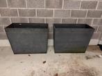 Lot de 2 grandes jardinières en métal, Enlèvement, Utilisé, Métal, Balcon