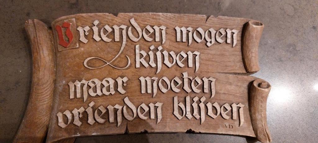 Oude cafee spreuk in steen ., Verzamelen, Merken en Reclamevoorwerpen, Gebruikt, Reclamebord, Ophalen of Verzenden