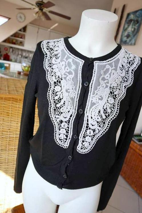 leuk meegaand creatief zwart wit blouse, Kleding | Dames, Blouses en Tunieken, Gedragen, Maat 36 (S), Wit, Ophalen of Verzenden