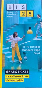 Bouwbeurs gratis tickets-2 personen, Tickets en Kaartjes, Beurzen, Twee personen, Oktober