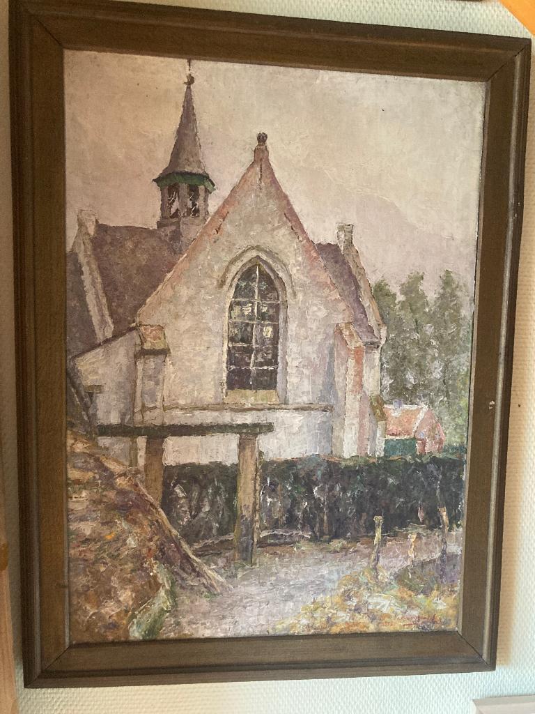 kerkje Sint Gerturudis Vlassenbroek, Antiek en Kunst, Kunst | Schilderijen | Klassiek, Ophalen