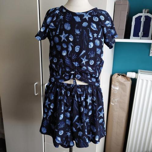 Blauw H&M setje meisje mt 146/152, Kinderen en Baby's, Kinderkleding | Maat 146, Zo goed als nieuw, Meisje, Setje, Ophalen of Verzenden