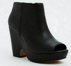 TORRID zwart lederen schoenen met hoge hak open-tenen M 40, Zwart, Ophalen of Verzenden, Zo goed als nieuw, Schoenen met hoge hakken