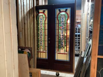 Diverse deuren Glas in lood antiek, Antiek en Kunst, Ophalen