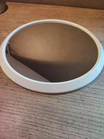 Ronde spiegel met witte boord, spiegel zelf is 34 cm,, Huis en Inrichting, Woonaccessoires | Spiegels, Ophalen, Minder dan 50 cm