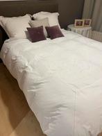 Boxspring, 140 x 200 cm, bruin-grijze stof, Huis en Inrichting, Ophalen, Gebruikt, Bruin, 140 cm