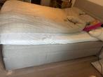 Grijze boxspring, Ophalen, Tweepersoons, Zo goed als nieuw, 200 cm