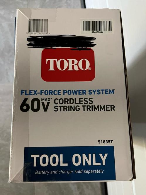 Tondeuse à fil TORO FLEX-FORCE SYSTEM 60 V sans fil, Jardin & Terrasse, Coupe-bordures, Neuf, Batterie, Enlèvement