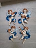 4 handgeschilderde engels voor wanddecoratie, Huis en Inrichting, Woonaccessoires | Wanddecoraties, Ophalen, Zo goed als nieuw