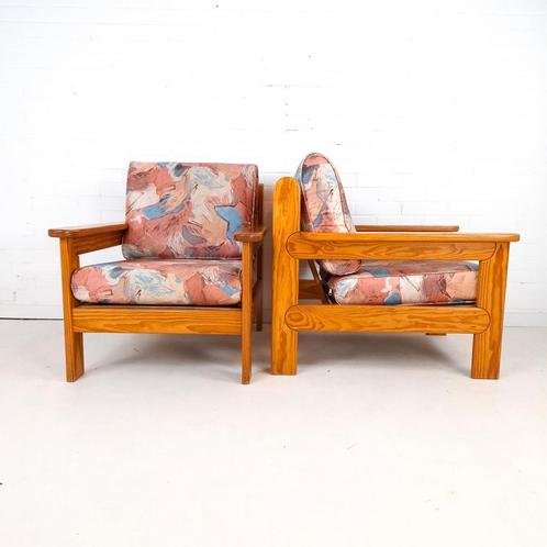2x vintage fauteuil, Huis en Inrichting, Fauteuils, Gebruikt, Hout, Ophalen