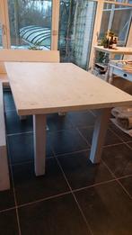 Hele stevige eettafel, wit gebeitst, Huis en Inrichting, Ophalen