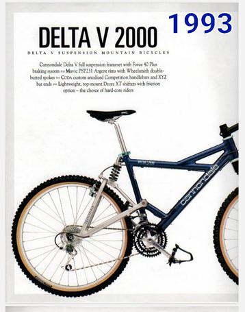 Cannondale Delta V 2000 full suspension 1993 DH vintage, Fietsen en Brommers, Fully, Gebruikt, Overige merken