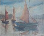 Edmond De Meulenaere (1884-1963): Vissersboten (60 x 50 cm), Ophalen of Verzenden